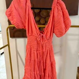 Free People Coral Textured Dress